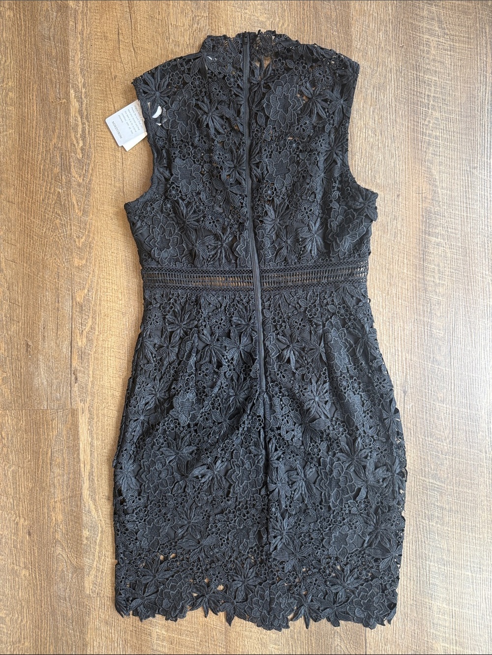 NWT Bardot PARIS Lace Sleeveless Cocktail Bodycon Black Mini Dress Size Small - Picture 11 of 16